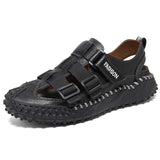 Top Grade Full Grain Genuine Leather Upper Breathable Handmade Summer Beach Sandals for Men