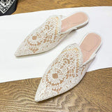 Summer Lace Slipper Loafers - Flat Women's Sandals - Stylish Ladies Footwear