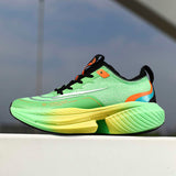 Women Men Breathable Knit Athletic Shoes Lightweight Gradient EVA Cushioning Carbon Plate Training Sneakers for Gym Daily Wear