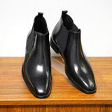 PU Leather Ankle Boots Pointed Toe Durable Classy Design Casual Men Boots
