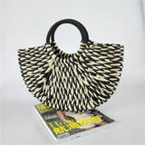 Eco - Friendly Summer Handbags Lady Handmade Pouch Rattan Tote Bag Straw Shopping Bags - Zeprah