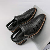 Buckle Strap Yellow Blue Black Color Fashion Casual Flat Sandals for Men Good Quality Handsome Durable Walking Shoes