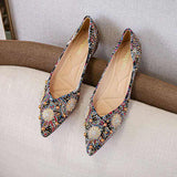 2024 Luxury Diamond Rhinestone Loafer Slippers - Retro Style Ladies Flat Pumps