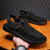 Men's Summer Beach Shoes Sandals Anti Slip Rubber Fashion Leisure Black Red White Mesh Sandals for Men
