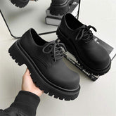 Classic Fashion Thick Sole Chunky Dress Shoes Men Round Toe Derby Formal Lace up Wedding Footwear
