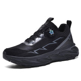 Men's Blank White Black Athletic Running Shoes with Closure System for Comfortable Sports Performance