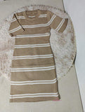 Color Contrast Streak Slim-fit Dress Sheath Dress Hip Wrap Dress