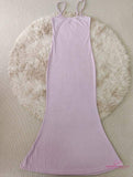 Low Cut Cami Dress Classic stretch Empire Waist Dress Slim-fit Fishtail Skirt
