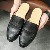 Home Slippers for Men Casual Mules Summer Backless Durable Half Penny Loafers Shoes