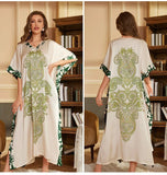 Elegant High - End Women's Long Nightgown Modest Middle Eastern Style Spring Summer - Zeprah