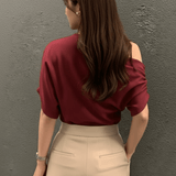 Elegant Ruched Shoulder Puff Sleeve Top - Zeprah