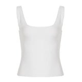 Euro American Style Women's White Short Patchwork Crop Top V - neck Sports Bra Sleeveless Tank Top Breathable Quick Dry - Zeprah