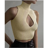 Europe US Sexy Club Hot Sale Women Camisole Hollow Design Tank Crop Top Beauty Breast Muscle Y2K Unisex Vest - Zeprah