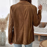 European American Autumn Winter Women's Clothing Solid Color Blazer - Zeprah