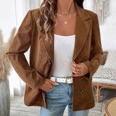 European American Autumn Winter Women's Clothing Solid Color Blazer - Zeprah