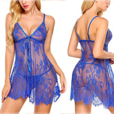European American New Style Sexy Lingerie Eyelash Strap Women's Nightdress Set Light Breathable - Zeprah