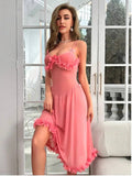 European American New Style Sexy Lingerie Lace Mesh Semi - Transparent Nightdress Home Wear Set - Zeprah