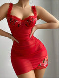 European American New Style Sexy Women's Mesh Embroidery Breathable Dress Homewear Set - Zeprah