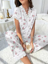 European American Sexy Floral Printed Breathable Elastic Waist Summer Homewear - Zeprah