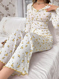 European American Style Autumn Winter Loungewear Sexy Casual Fashion Breathable Knitted Long - Sleeved Women - Zeprah