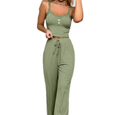 European American Style Casual Women's Sleepwear Summer Lace - Trimmed Camisole Long Pants Sexy Hot Girl Two - Piece - Zeprah