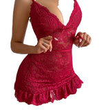 European American Style Slim Fit Camisole Dress Lace Bodycon Sexy Lingerie for Women - Zeprah