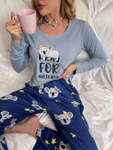 European American Two - Piece Pajamas Set Long - Sleeved Long - Pants Milk Silk Full - Print Cartoon New Autumn - Zeprah