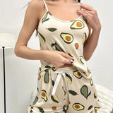 European American Women's Summer Sexy Pajama Set Hot - Selling Camisole Shorts Loungewear - Zeprah