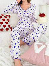 European and American Style Autumn and Winter Homewear Sexy Casual Heart Long - Sleeve Long - Pants Pajamas Two - Piece Set for Women - Zeprah