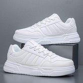 All Black White Sports Shoes Microfiber Leather Upper and Breathable Lining Sneakers