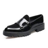 Classic Design Faux Suede Leather Dress Shoes Thick Sole Handsome Durable Double Monk Strap Shoes for Men