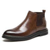 Quality Ankle PU Leather Chelsea Boots Comfortable Durable Classic Design Men Dress Shoes