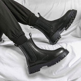 Thick Sole Height Increasing High Top Summer Winter Snow Boots Men Chelsea Boots