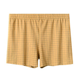 Men Polyester Plaid Boxer Shorts Elastic Waist Loose Casual Home Underwear Multiple Colors
