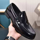 Hand-Finished Genuine Leather Slip-On Driving Shoes - Lightweight & Durable for Business Casual