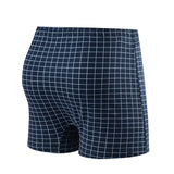 Men Polyester Plaid Boxer Shorts Elastic Waist Loose Casual Home Underwear Multiple Colors