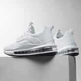 Breathable Knitted Sneakers with Air Cushion Lightweight Walking Shoes for Casual Athletic Wear