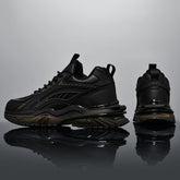 Blank Leather Men Stylish Black White Running Sneakers with Sleek Design and Durable Sole for Sports and Casual Wear