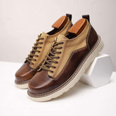 Round Toe Fashion Lace up Hot Selling Durable Outdoor Causal Working Genuine Leather Shoes for Men