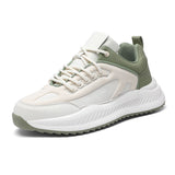 Durable Trendy Sneakers Premium Leather Synthetic Mix Sneakers Modern Cushioned Comfort Lace-Up Sports Shoes