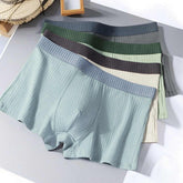 Men's Underwear Solid Color Boxer Cotton Breathable Fashionable Mid-Waist Large Size Boxer Shorts Youth Boxer Shorts