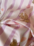 Pink Little Bear Pajama Set Ice Silk Silk Face Women's Summer Embroidered Top Pants Home Clothes