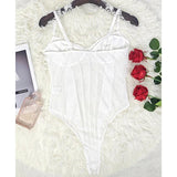 Fashion Design Female Mesh See Through Transparent Hot Girls Shapewear Sexy Backless Bodysuit Corset Top Jumpsuit - Zeprah