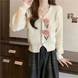 Fashion Slimming Age - reducing V - neck Fashion All - match Autumn and Winter Knitted Cardigan Sweater Coat - Zeprah