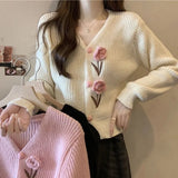 Fashion Slimming Age - reducing V - neck Fashion All - match Autumn and Winter Knitted Cardigan Sweater Coat - Zeprah