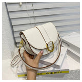 Fashion Trendy Ladies Leather Chain Crossbody Saddle Bag Women's Stylish Handbag - Zeprah