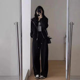 Fashionable Autumn/Winter Hoodie Sportswear Set for Women: Hooded Top & WideLeg Pants Women's Sports Casual Two - Piece Set - Zeprah