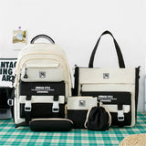 Fashionable Five - Piece Backpack Students Schoolbag Fashionable Waterproof Set School Bags Student Backpack Set - Zeprah