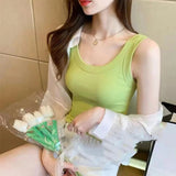 Fashionable tank Top Ribbed Camisole Casual Going Out Tops - Zeprah