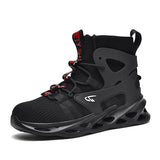 Ergonomic Cushioned Work Shoes Industrial Footwear Steel Toe Anti Impact Puncture Resistant High Top Safety Shoes